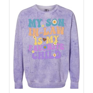 My Son In Law Is My Favorite Child Funny Family Humor Groovy Colorblast Crewneck Sweatshirt