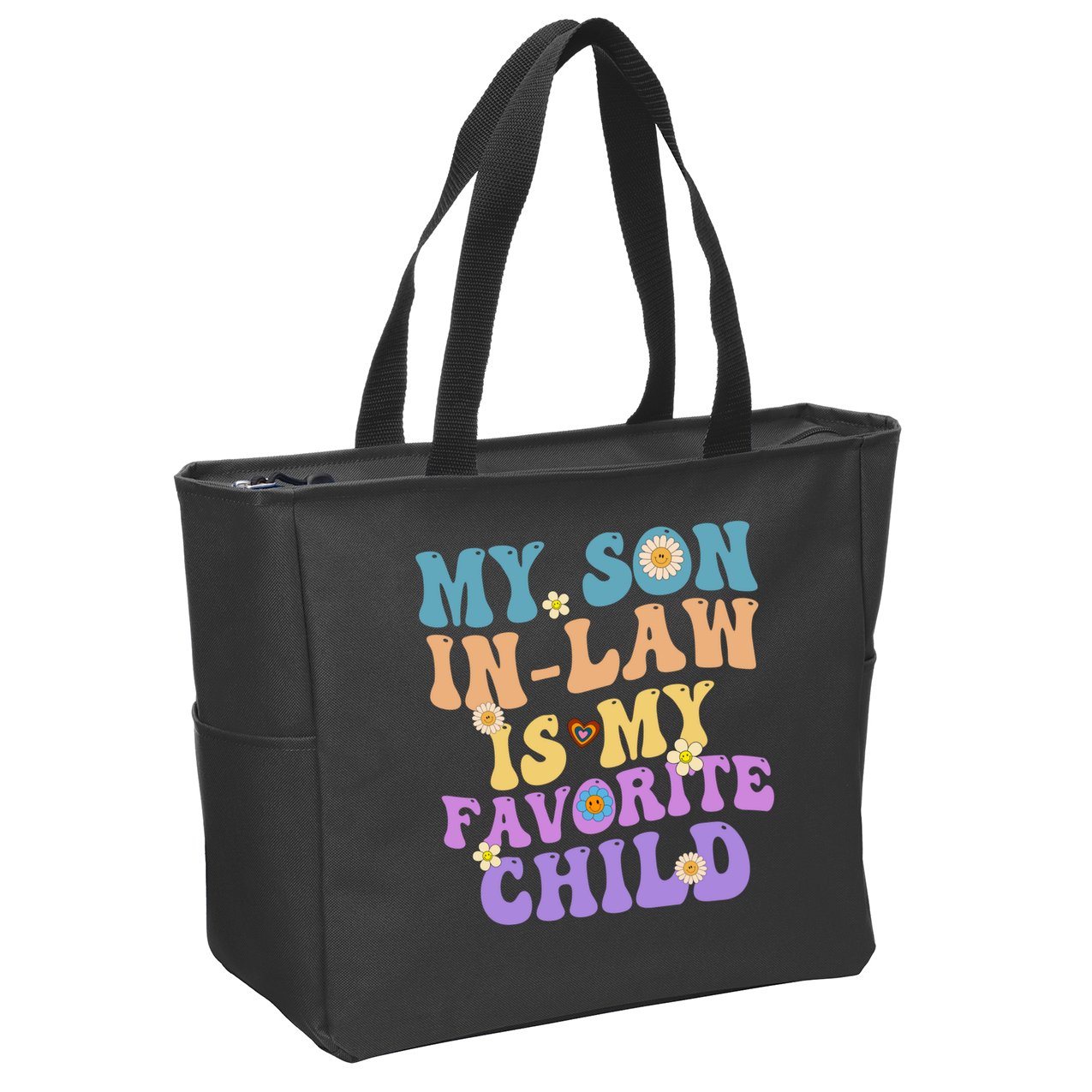My Son In Law Is My Favorite Child Funny Family Humor Groovy Zip Tote Bag