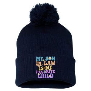 My Son In Law Is My Favorite Child Funny Family Humor Groovy Pom Pom 12in Knit Beanie