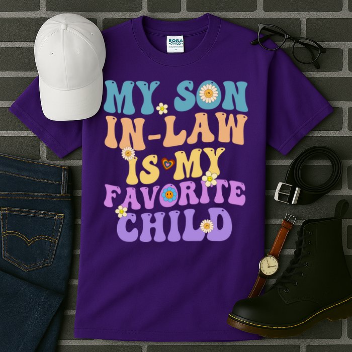 My Son In Law Is My Favorite Child Funny Family Humor Groovy Tall T-Shirt