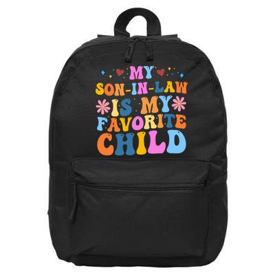 My Son In Law Is My Favorite Child Funny Cute Mom 16 in Basic Backpack