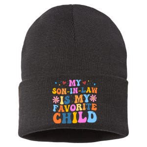 My Son In Law Is My Favorite Child Funny Cute Mom Sustainable Knit Beanie