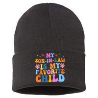 My Son In Law Is My Favorite Child Funny Cute Mom Sustainable Knit Beanie