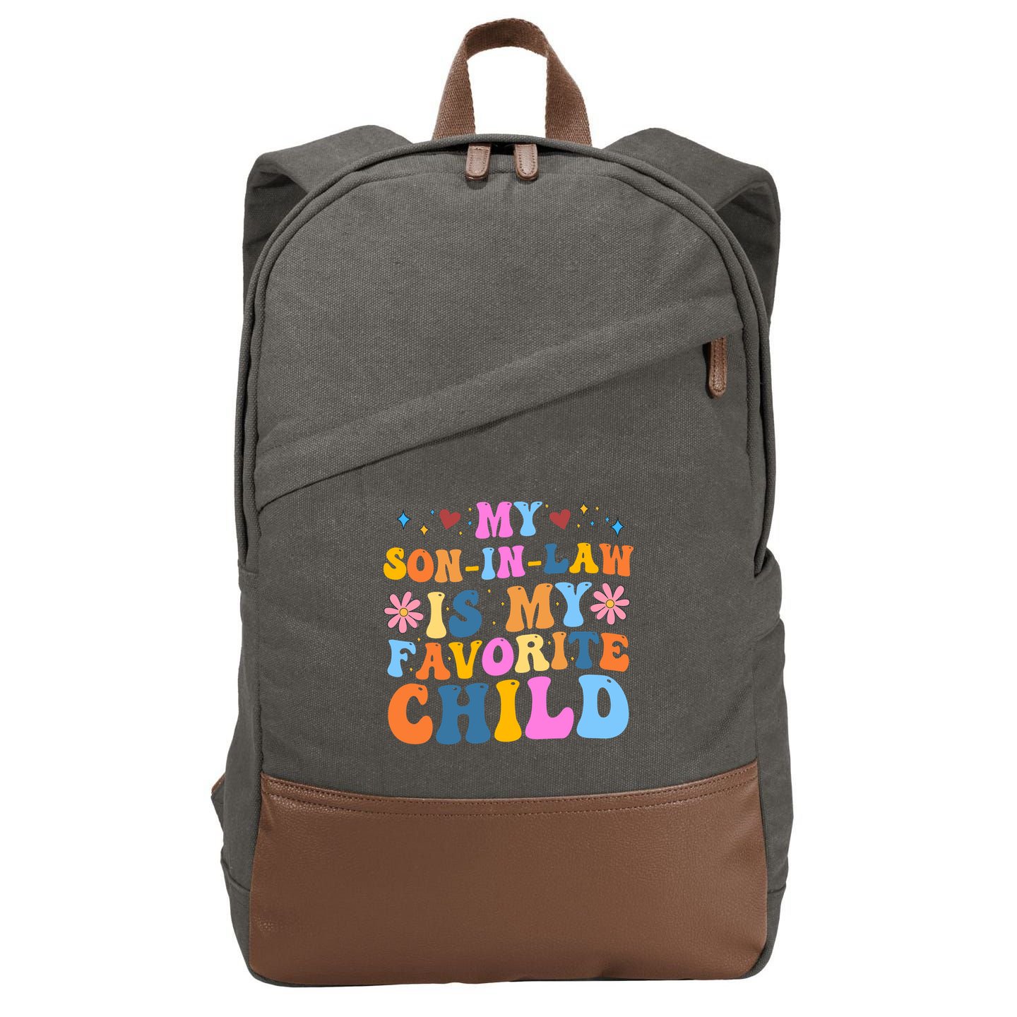 My Son In Law Is My Favorite Child Funny Cute Mom Cotton Canvas Backpack