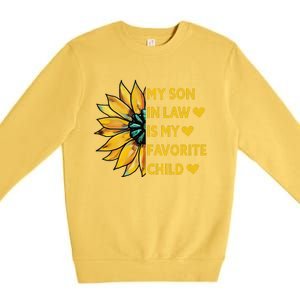 My Son In Law Is My Favorite Child Family Sunflower Design Love Premium Crewneck Sweatshirt