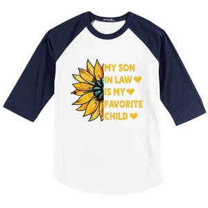 My Son In Law Is My Favorite Child Family Sunflower Design Love Baseball Sleeve Shirt