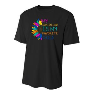 My Son In Law Is My Favorite Child Sunflower Cute Gift Youth Performance Sprint T-Shirt