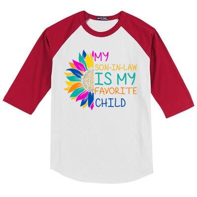 My Son In Law Is My Favorite Child Sunflower Cute Gift Kids Colorblock Raglan Jersey