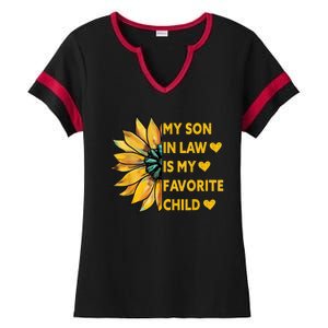 My Son In Law Is My Favorite Child Family Sunflower Design Ladies Halftime Notch Neck Tee