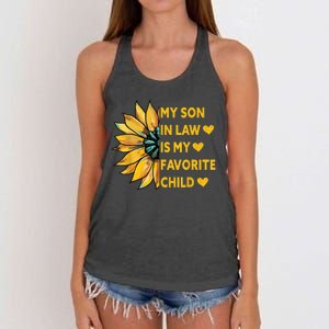 My Son In Law Is My Favorite Child Family Sunflower Design Women's Knotted Racerback Tank