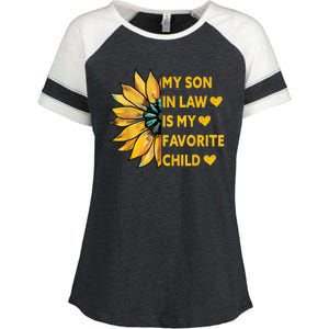 My Son In Law Is My Favorite Child Family Sunflower Design Enza Ladies Jersey Colorblock Tee