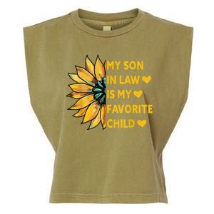 My Son In Law Is My Favorite Child Family Sunflower Design Garment-Dyed Women's Muscle Tee