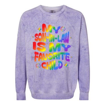 My Soninlaw Is My Favorite Child Family Humor Dad Mom Lgbt Colorblast Crewneck Sweatshirt