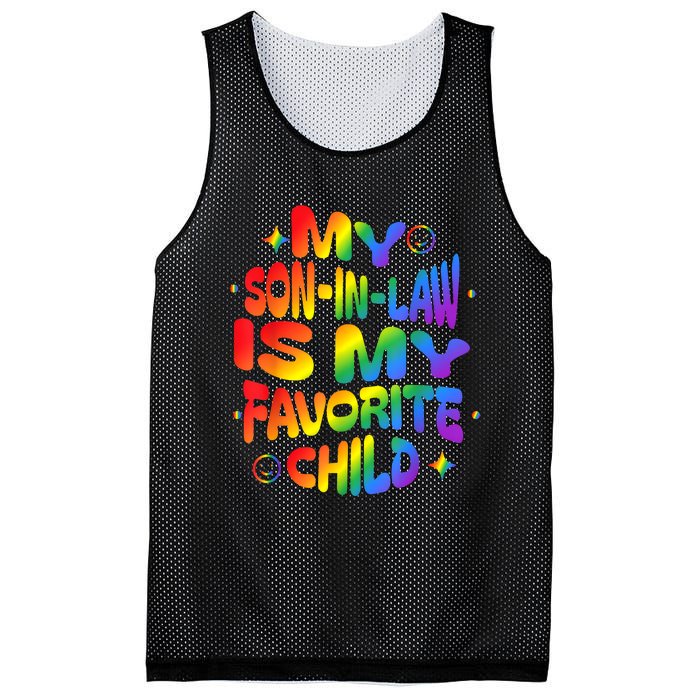 My Soninlaw Is My Favorite Child Family Humor Dad Mom Lgbt Mesh Reversible Basketball Jersey Tank