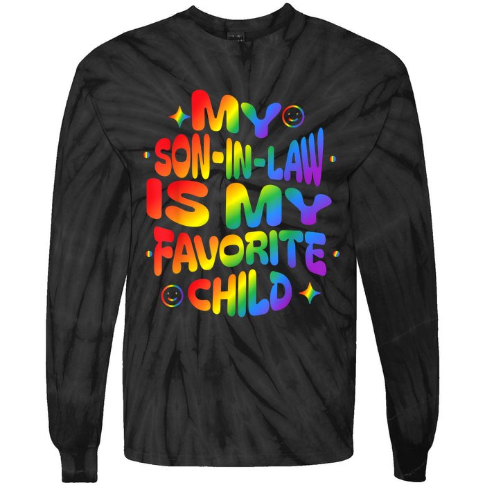 My Soninlaw Is My Favorite Child Family Humor Dad Mom Lgbt Tie-Dye Long Sleeve Shirt