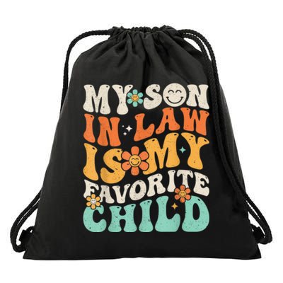 My Son In Law Is My Favorite Child Funny Family Humor Retro Gift Drawstring Bag