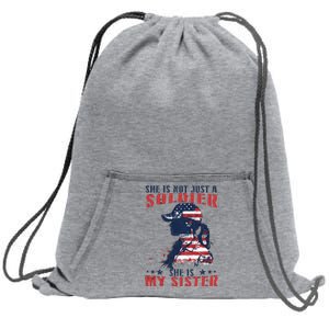 My Sister Is A Soldier Military 4th Of July Sweatshirt Cinch Pack Bag