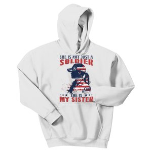 My Sister Is A Soldier Military 4th Of July Kids Hoodie