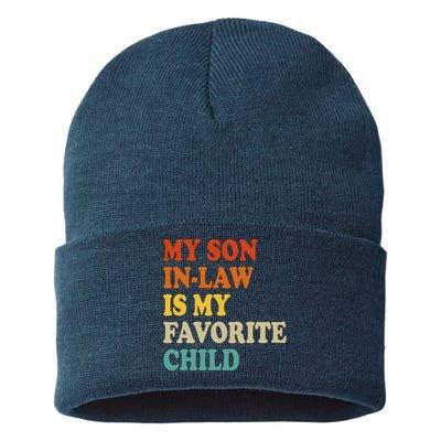 My Son In Law Is My Favorite Funny Family Sustainable Knit Beanie