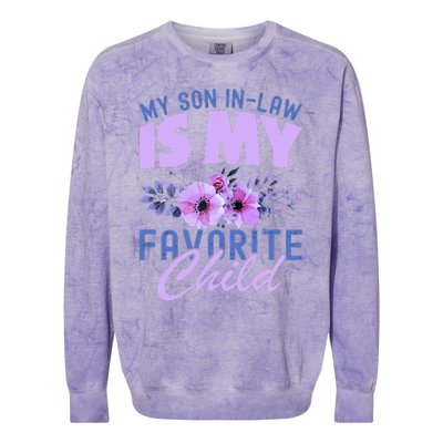 My Son-In-Law Is My Favorite Child Funny Colorblast Crewneck Sweatshirt