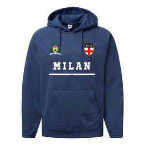 Milan Sportsoccer Jersey Flag Football Italy Performance Fleece Hoodie