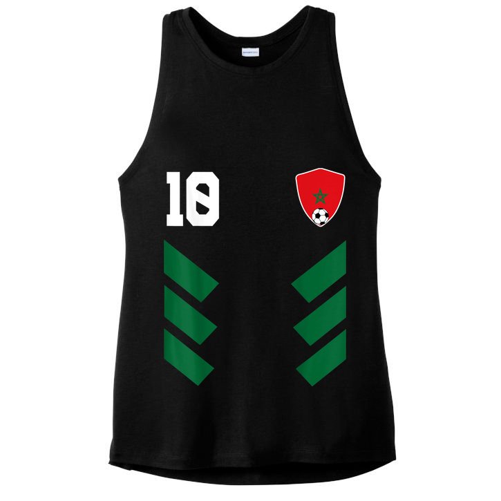 Morocco Soccer Jersey Moroccan Football Shirt Flag Ladies PosiCharge Tri-Blend Wicking Tank