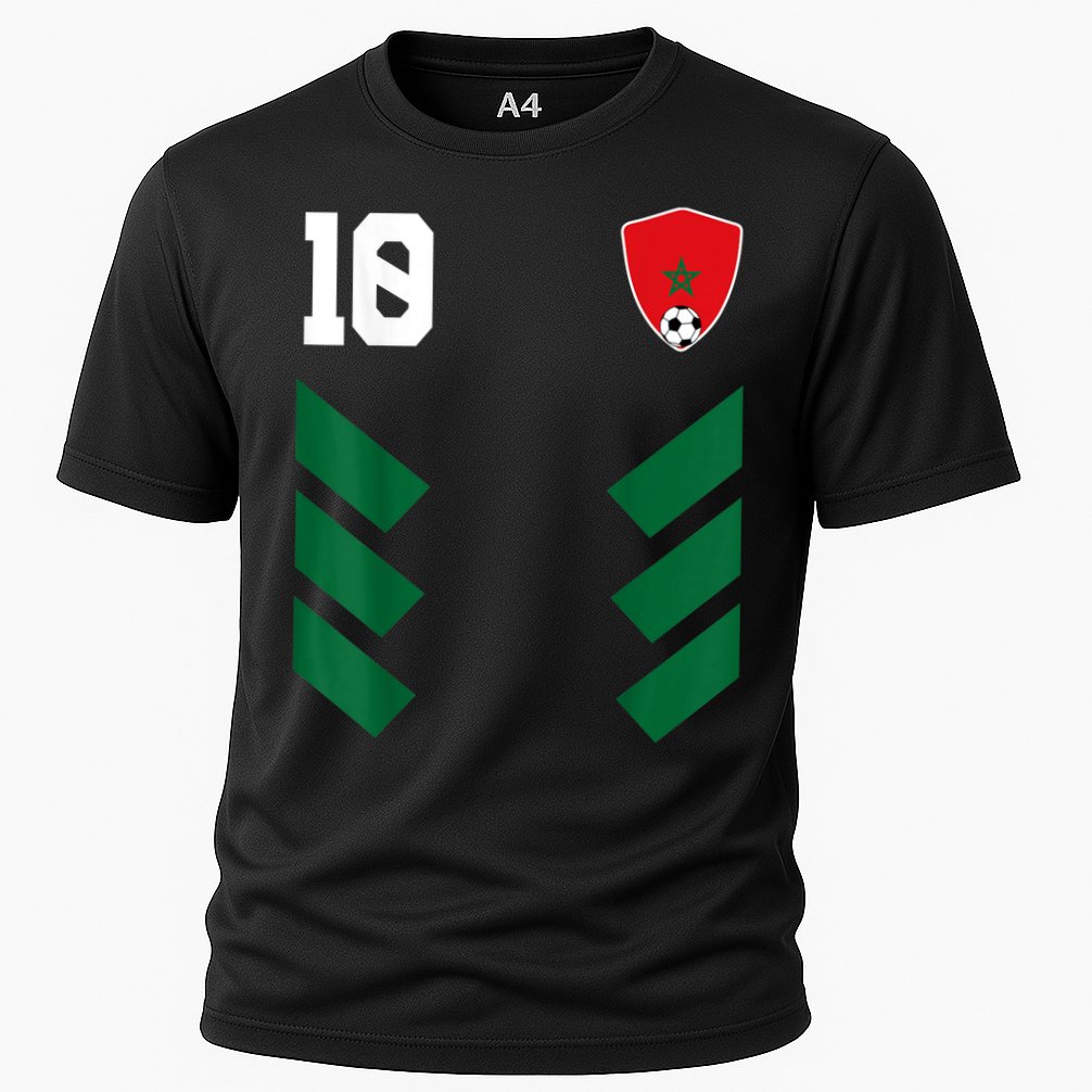 Morocco Soccer Jersey Moroccan Football Shirt Flag Cooling Performance Crew T-Shirt
