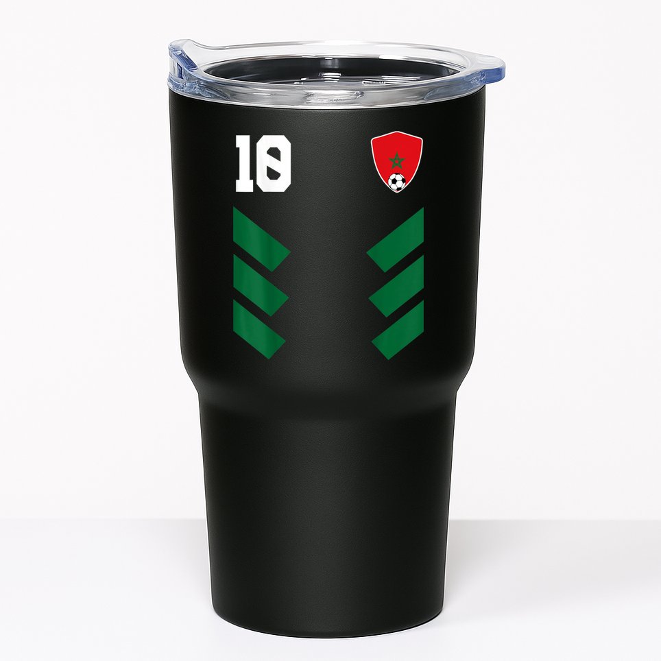 Morocco Soccer Jersey Moroccan Football Shirt Flag Tumbler