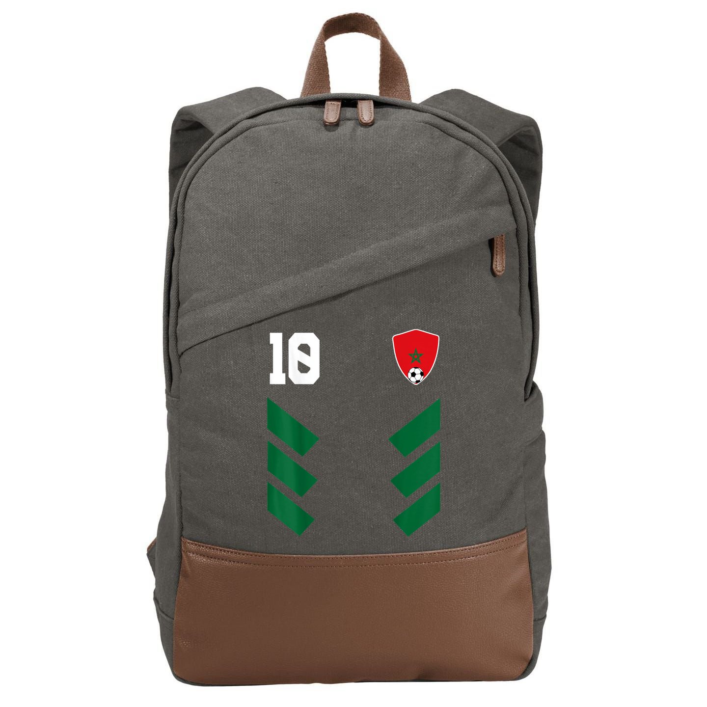 Morocco Soccer Jersey Moroccan Football Shirt Flag Cotton Canvas Backpack