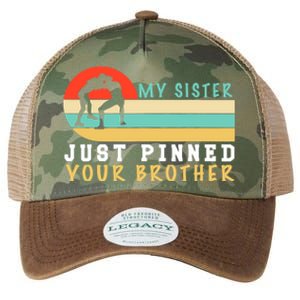 My Sister Just Pinned Your Brother Funny Wrestling Legacy Tie Dye Trucker Hat