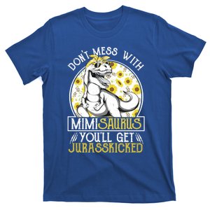 Mimi Saurus Jurasskicked Sunflower Grandma T Rex Gift T-Shirt