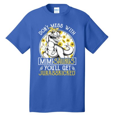 Mimi Saurus Jurasskicked Sunflower Grandma T Rex Gift Tall T-Shirt