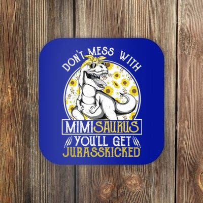 Mimi Saurus Jurasskicked Sunflower Grandma T Rex Gift Coaster