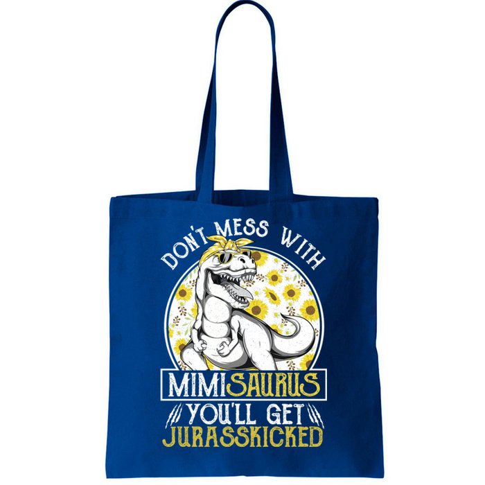 Mimi Saurus Jurasskicked Sunflower Grandma T Rex Gift Tote Bag