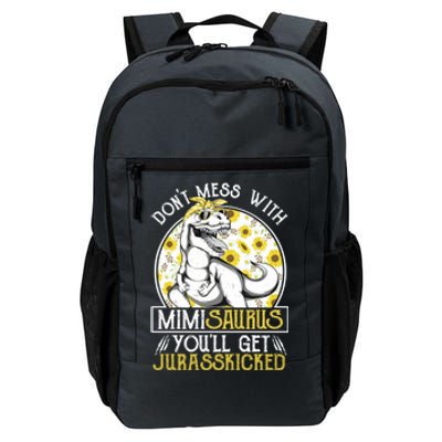 Mimi Saurus Jurasskicked Sunflower Grandma T Rex Gift Daily Commute Backpack