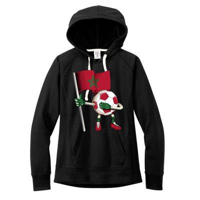 Morocco Soccer Jersey Moroccan Flag Football Dab Funny Women's Fleece Hoodie