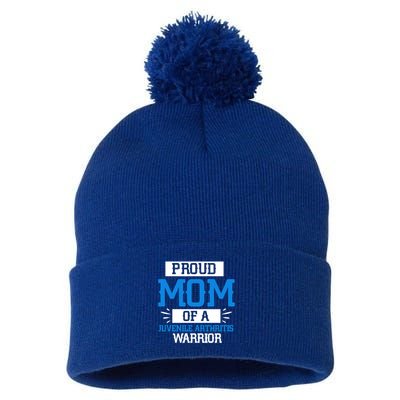 Mom Support Juvenile Arthritis Awareness Appreciation Funny Gift Cool Gift Pom Pom 12in Knit Beanie