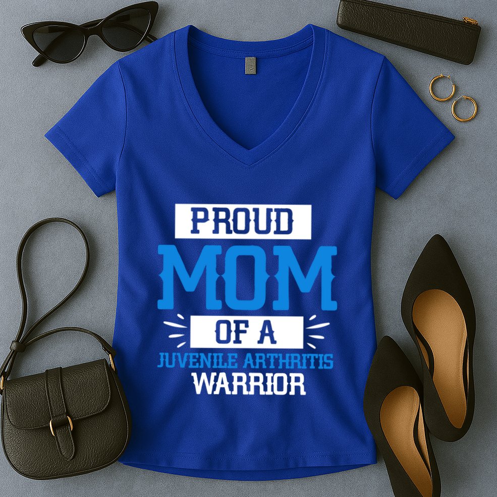 Mom Support Juvenile Arthritis Awareness Appreciation Funny Gift Cool Gift Women's V-Neck T-Shirt