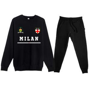 Milan Sportsoccer Jersey Flag Football Italy Premium Crewneck Sweatsuit Set