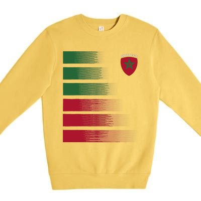 Moroccan Soccer Jersey Morocco Football Morocco Flag Premium Crewneck Sweatshirt