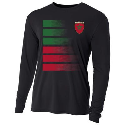 Moroccan Soccer Jersey Morocco Football Morocco Flag Cooling Performance Long Sleeve Crew