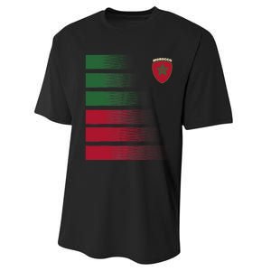 Moroccan Soccer Jersey Morocco Football Morocco Flag Performance Sprint T-Shirt