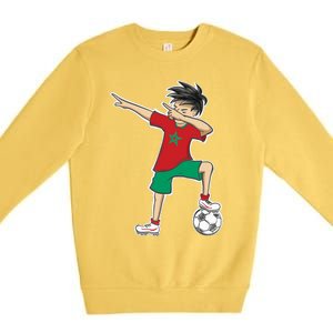 Morocco Soccer Jersey Dabbing Boy National Flag Premium Crewneck Sweatshirt