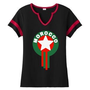 Morocco Soccer Jersey Gift Morocco Football Fans Ladies Halftime Notch Neck Tee