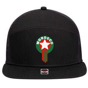 Morocco Soccer Jersey Gift Morocco Football Fans 7 Panel Mesh Trucker Snapback Hat