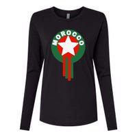 Morocco Soccer Jersey Gift Morocco Football Fans Womens Cotton Relaxed Long Sleeve T-Shirt