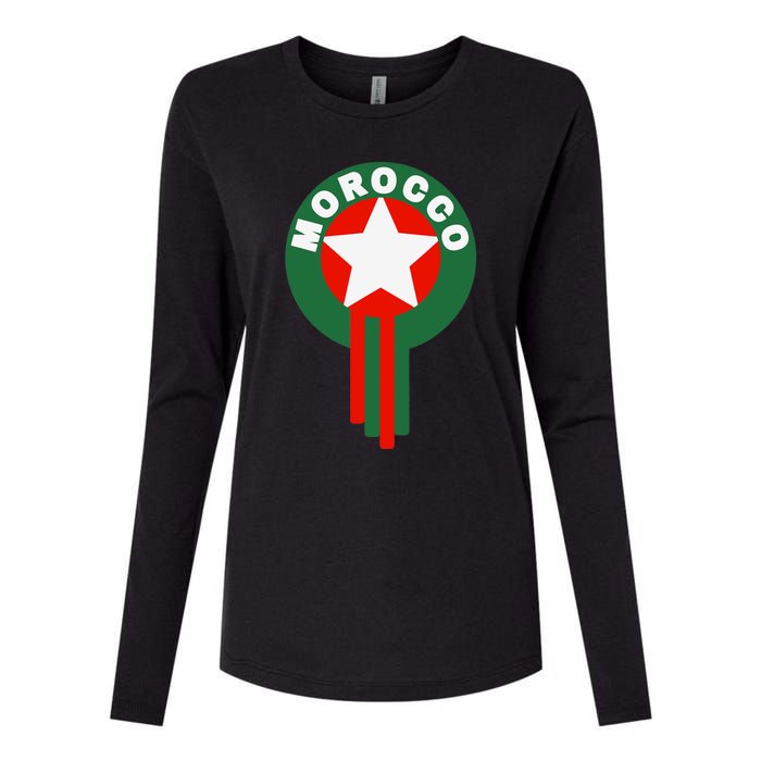 Morocco Soccer Jersey Gift Morocco Football Fans Womens Cotton Relaxed Long Sleeve T-Shirt