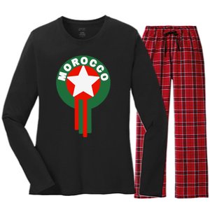 Morocco Soccer Jersey Gift Morocco Football Fans Women's Long Sleeve Flannel Pajama Set 