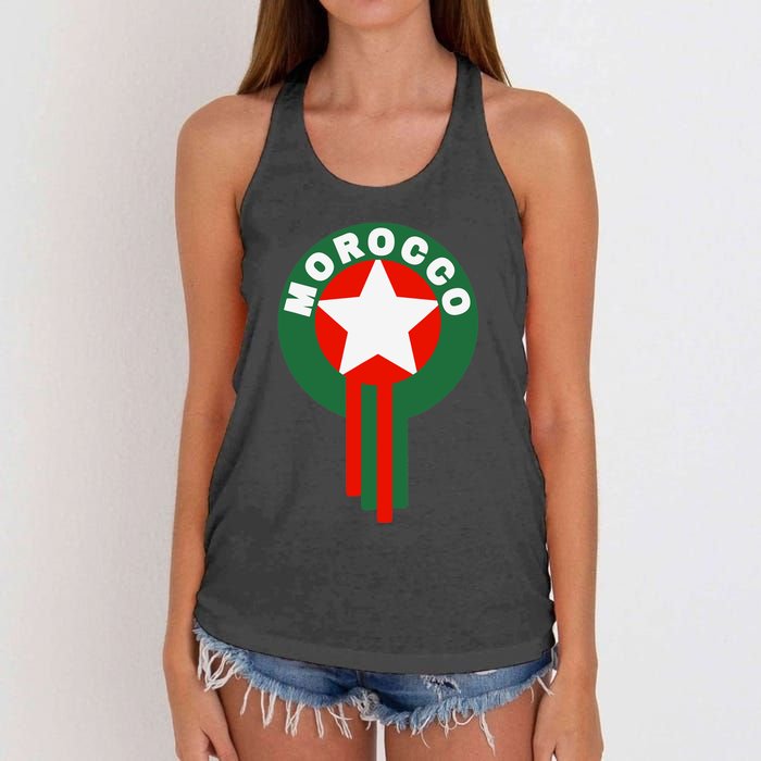 Morocco Soccer Jersey Gift Morocco Football Fans Women's Knotted Racerback Tank