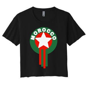 Morocco Soccer Jersey Gift Morocco Football Fans Women's Crop Top Tee